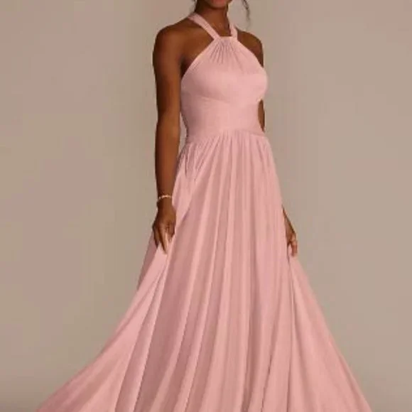 David's Bridal | Dresses | Davids Bridal Bridesmaid Dress Size 8 Ballet Pink  Sleeveless Halter